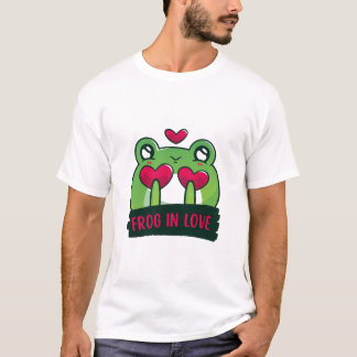 Verliebter Frosch Süßes Grafik T-Shirt | Ästhetisc