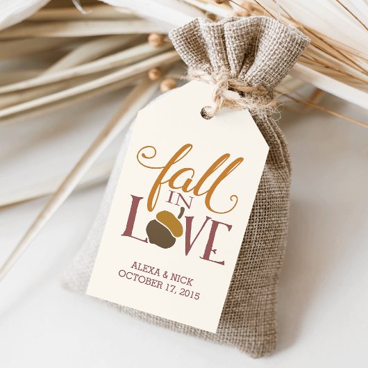 Verliebter | Herbst-Acorn-Gefälligkeit Geschenkanhänger