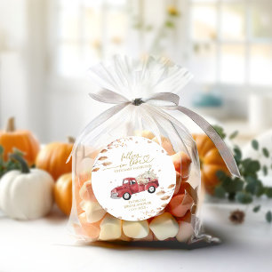 Verliebter Kürbis Herbst Baby Shower Runder Aufkleber
