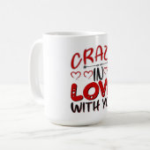 Verliebter Valentinstag-Typografie Kaffeetasse (Vorderseite Links)