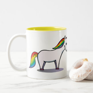 Verliebtes Einhorn und Nashorn Zweifarbige Tasse