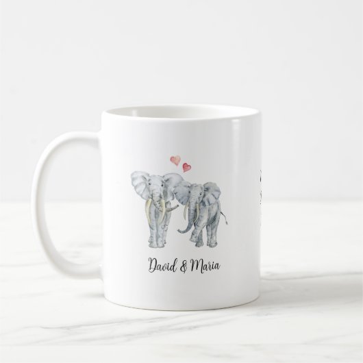Verliebtes Elefantenpaar Kaffeetasse (Links)