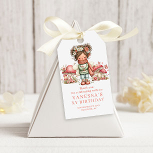 Verliebtes Feen-Rosa-Blumen-Geburtstags-Dankeschön Geschenkanhänger