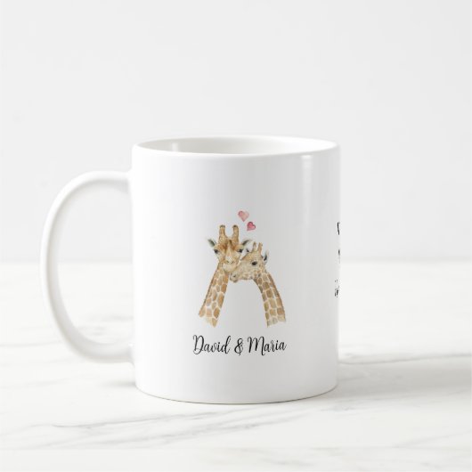 Verliebtes Giraffenpaar Kaffeetasse (Links)
