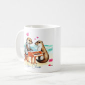 Verliebtes Otterpaar Kaffeetasse (Vorderseite Links)