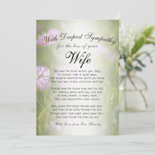 Verlieren einer Ehefrau Karte (Stehend Vorderseite)