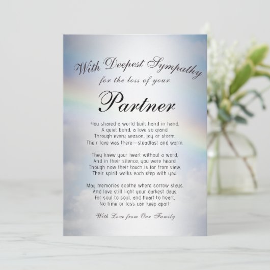 Verlieren eines Memorial Karte (Stehend Vorderseite)