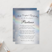 Verlieren eines Memorial Karte (Vorderseite/Rückseite Beispiel)