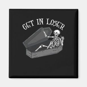 Verlieren Sie das Skelett im Coffin Halloween Spaß Magnet