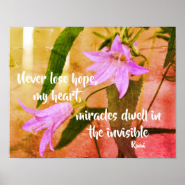 Verlieren Sie nie Hoffnung Rumi Inspiration Zitat Poster