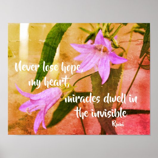 Verlieren Sie nie Hoffnung Rumi Inspiration Zitat Poster (Vorne)