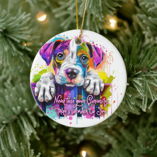 Verlieren Sie nie Ihre Neugier, es gibt so viel zu Keramik Ornament (Baum)