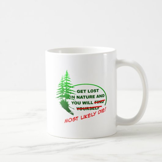 Verlieren Sie sich im Forest Funny Mug Kaffeetasse (Rechts)