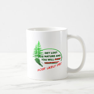 Verlieren Sie sich im lustigen Waldbecher Kaffeetasse
