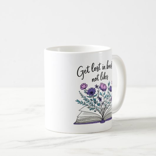 Verlieren Sie sich in Büchern, die nicht mögen - L Kaffeetasse (VorderseiteRechts)