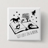 Verlieren Sie sich in einem Buch Button (Vorderseite)