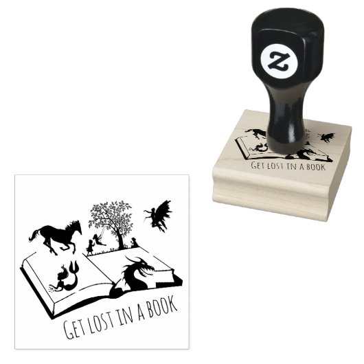 Verlieren Sie sich in einem Buch Unicorage Fantasy Gummistempel (Stempel)