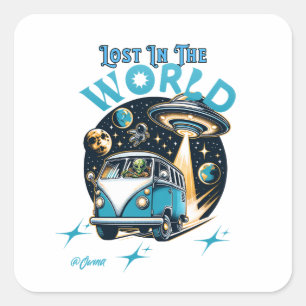 Verlieren Sie sich mit diesem wunderschön gestalte Quadratischer Aufkleber