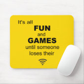 Verlierende WiFi-Internet-Mäusematte - helles Gelb Mousepad (Mit Mouse)