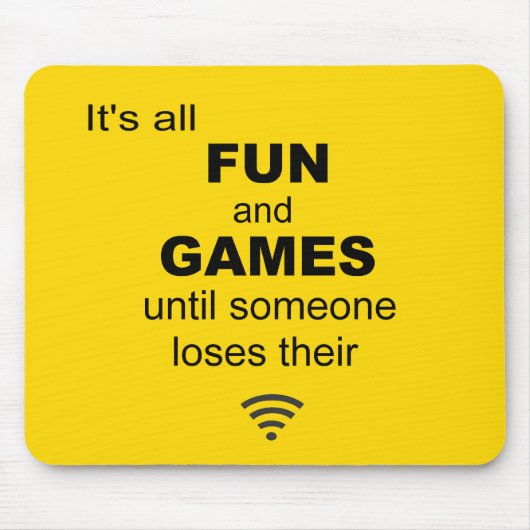 Verlierende WiFi-Internet-Mäusematte - helles Gelb Mousepad (Vorne)
