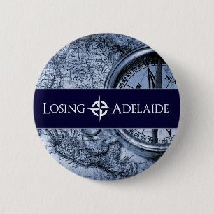 Verlierender Adelaide-Blau-Knopf Button