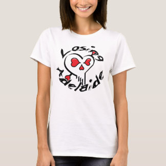 Verlierender Adelaide-Herz-Schädel T-Shirt