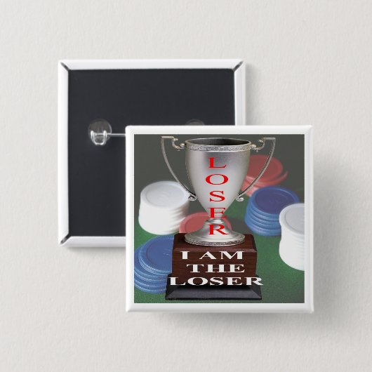 VERLIERER KARDIERT KNOPF BUTTON (Vorne & Hinten)