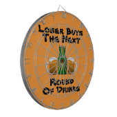 VERLIERER KAUFT FOLGENDE RUNDE lustige Bier-Tassen Dartscheibe (Vorderseite Links)