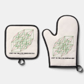 Verliert in der fünften Dimension? (Geometry Cube  Ofenhandschuh & Topflappen-Set (Vorderseite)