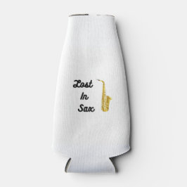 Verliert in Sax mit Saxophon auf einem Flaschenkühler