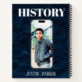 Verließt-Handed Navy Abstrakt Name Foto Betreff Bo Notizblock (Rückseite)