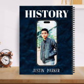 Verließt-Handed Navy Abstrakt Name Foto Betreff Bo Notizblock