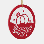 Verlobt 2025 Der Anfang von ewig Personalisiert Keramik Ornament (Rechts)