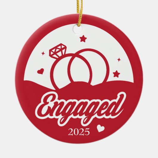 Verlobt 2025 Der Anfang von ewig Personalisiert Keramik Ornament (Vorne)