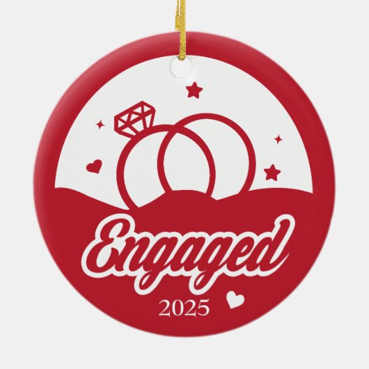 Verlobt 2025 Der Anfang von ewig Personalisiert Keramik Ornament (Hinten)