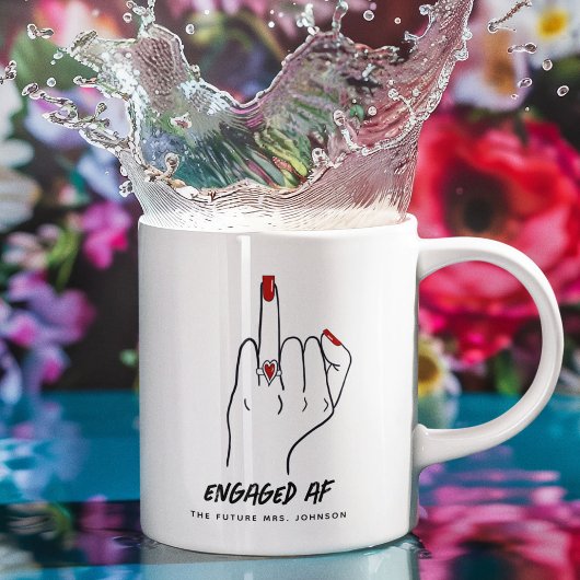 Verlobt AF Bride Ring Finger Future Mrs. Kaffeetasse