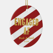 Verlobt AF Funny Personalisiert Red Verlobung Keramik Ornament (Rechts)
