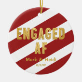 Verlobt AF Funny Personalisiert Red Verlobung Keramik Ornament (Vorne)