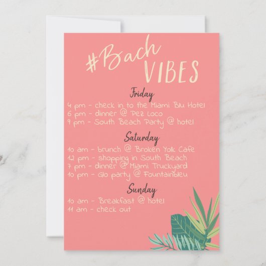 Verlobt AF Schwarz-Weiß Sommerbachelorette Einladung (Rückseite)