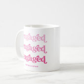 Verlobt | Boho Pink Gradient Text Kaffeetasse (Vorderseite Links)