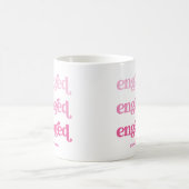 Verlobt | Boho Pink Gradient Text Kaffeetasse (Mittel)