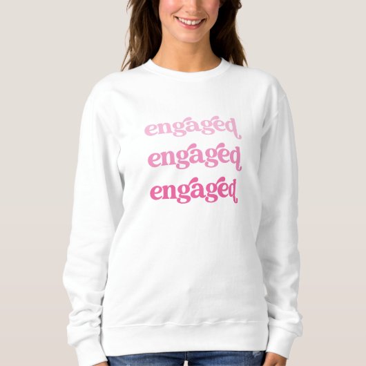 Verlobt | Boho Pink Gradient Text Sweatshirt (Vorderseite)