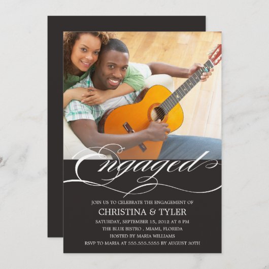 VERLOBT! | EINLADUNG DER ENGAGEMENTPARTEI (Vorne/Hinten)