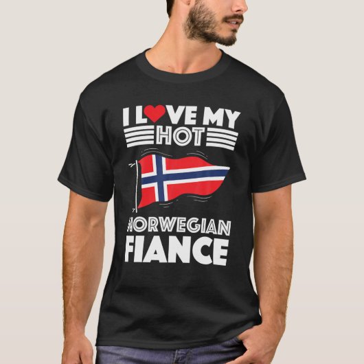 Verlobt für Norwegen Mann Frau ich Liebe mein heiß T-Shirt (Vorderseite)