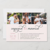 Verlobt für Verheiratete 3-Foto-Partnerin Einladung (Vorderseite)