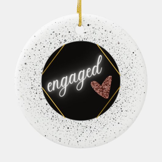 Verlobt Glam Keramik Ornament (Hinten)