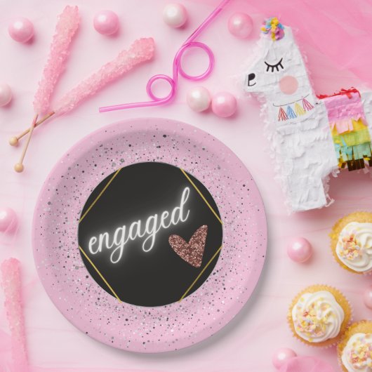 Verlobt Glam Pastel Pappteller (Party)