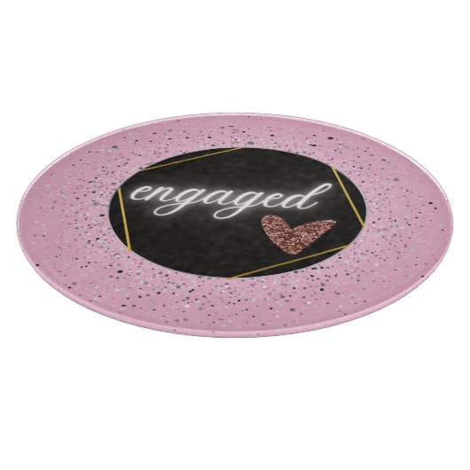 Verlobt Glam Pastel Schneidebrett (Ecke)