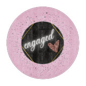 Verlobt Glam Pastel Schneidebrett (Vorderseite)