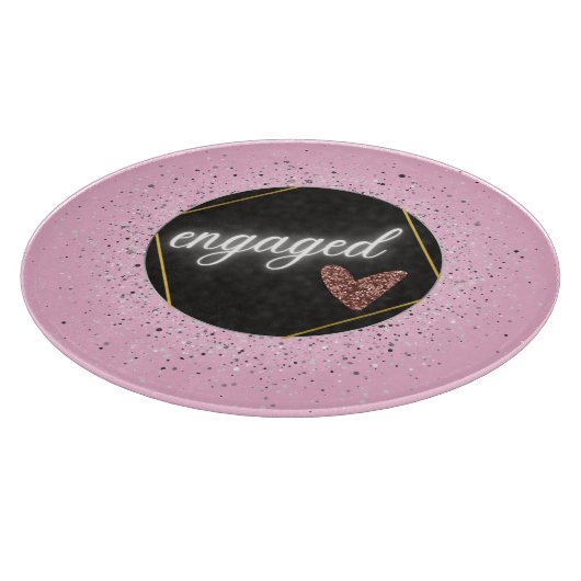 Verlobt Glam Pastel Schneidebrett (Ecke)